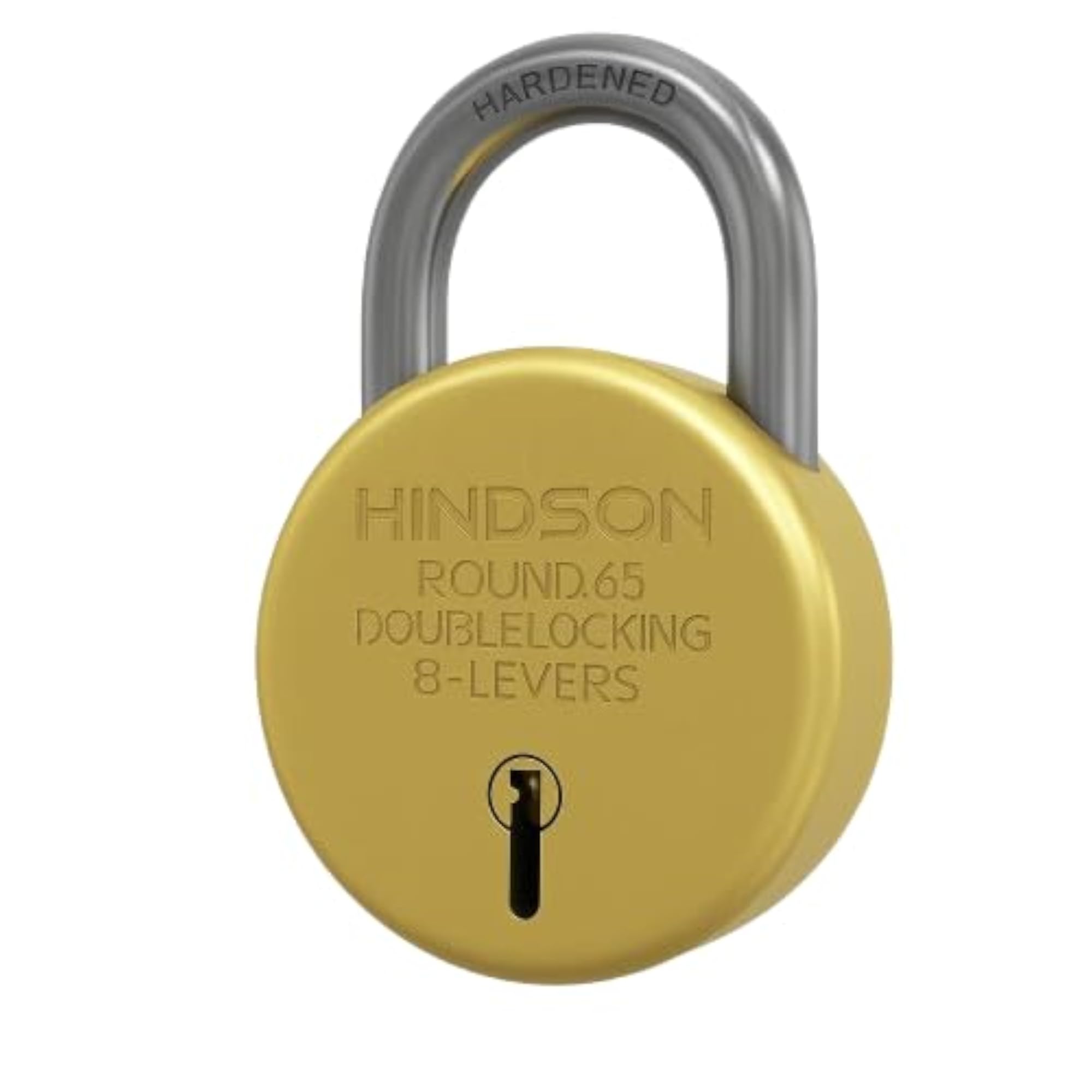 Round 65 Gold Locks with 6 Keys, Pack of 4