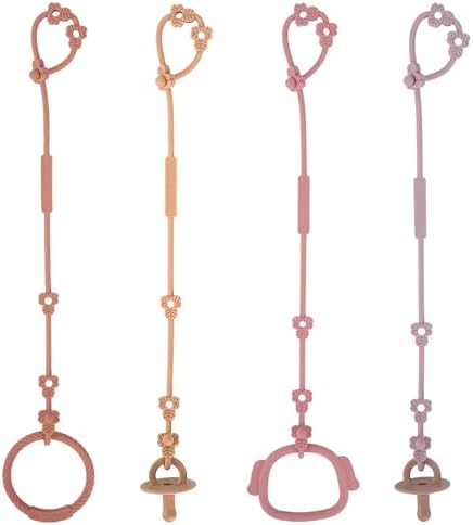 REOEWE Cup Catcher, Sicherheitsgurte Für Spielzeug | Trinkbecher Halteriemen Für Kinderwagen Hochstuhl Autositz Fechten, Aus Lebensmittelqualität Silikon, BPA-frei, 4er-Pack