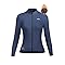 INBIKE Maillot Ciclismo Mujer Camiseta Ciclismo Manga Larga Maillot MTB con 3 Bolsillos Invierno Cálido con Forro Polar Alto Elástico Transpirable Azul XS