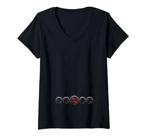 T-shirt Marvel Black Widow femme col V pour une soirée déguisée Halloween réussie