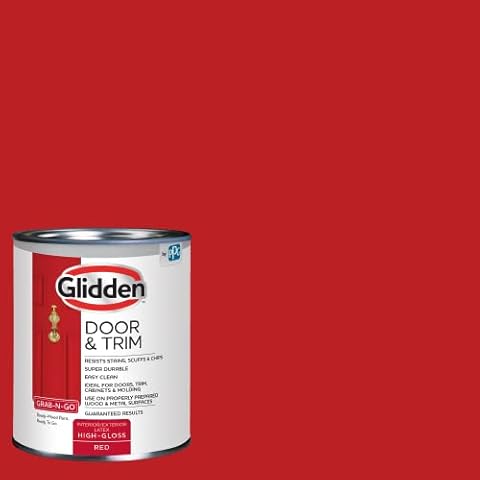Glidden Grab-N-Go Door & Trim Interior Paint, 1 Quart, High Gloss, Red Cover