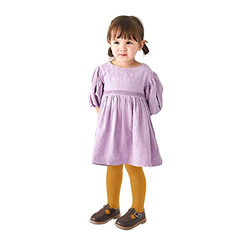 Cozyway Baby Tights For Girls - Cable Knit Cotton Leggings, Stockings, White/Black/Pink/Mustard, 4 Pack, 0-6 Months #TOP4