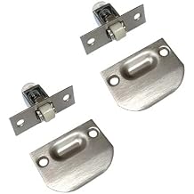 QCAA Solid Brass Roller Catch, Satin Nickel, Made in Taiwan, 2 Pack