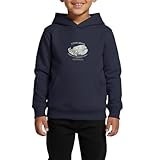 Spreadshirt Die DREI Fragezeichen Titus Jonas Gebrauchtwarenhandel Regular FIT Kinder/Teenager Premium Bio Hoodie, 98/104 (2 Jahre), Navy