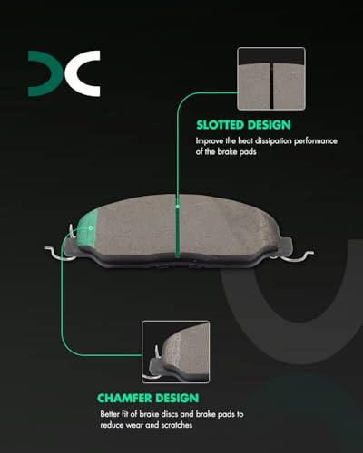 Image of SCITOO D1464 Front Ceramic Brake Pads Sets w /Hardware Replacement For Ford For Mustang 2010-2014