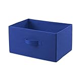 Amazon Basics - Organizador de almacenamiento de tela con 3 cajones, cajones de repuesto, azul real