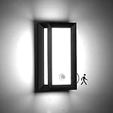 Kawell Motion Sensor LED Wall Light Outdoor Waterproof LED Wall Socnce Dusk to Dawn Exterior LED Wall Lamp 18W Hardwired for Patio Porch Courtyard Garage, Cold White