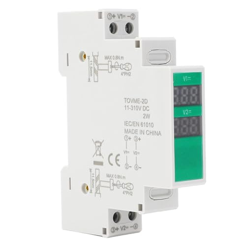 Voltmètre DIN DC 11V-310V avec alarme et grand écran LCD pour rail
