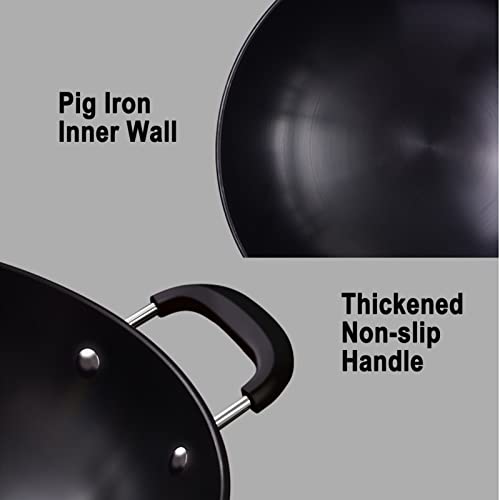 Wok de Hierro Fundido Tradicional Chino 38 cm miniatura 6