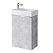 Produktbild Planetmöbel Waschtisch mit Unterschrank 40 cm Waschbecken Bad Gäste WC, Beton Optik