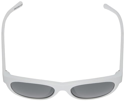 Armani Exchange Man Sunglasses Matte White Frame, Grey Mirror Silver Lenses, 55MM4