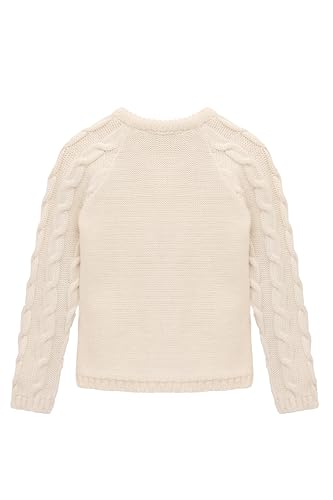 Lilax Baby Girls' Cable Knit Cardigan Long Sleeve Cotton Sweater2