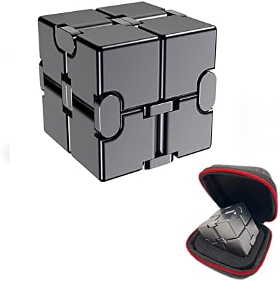 FUFUYOU Infinity Cube Fidget Toys Anxiety Stress Relief Toys for Men Gadget Fathers Gifts Aluminum Alloy Material Ultra Durable (Gray)