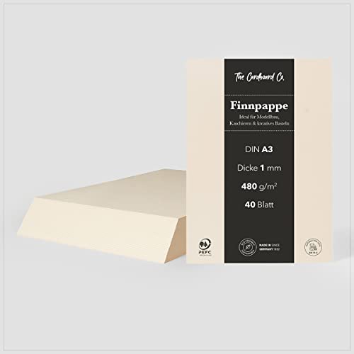 Finnpappe 1 mm, DIN A3, 40 Blatt