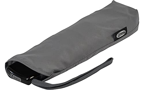 iX-brella Steel Flat Taschenschirm 2,5cm super Flacher Minischirm - Titanium Grey