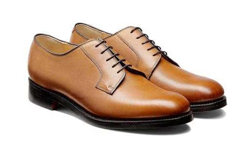 Image of BARKER Nairn Men's Lace-Up Oxford Shoes - Handcrafted Luxury Leather Derby Dress Shoes for Formal Wear