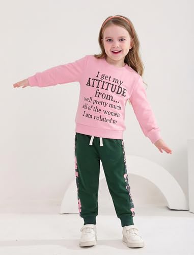 Image of Toddler Baby Boy Girl Clothes with Pockets 2PC Long Sleeve Pullover Sweatshirt and Pants Infant Fall Winter Outfit
