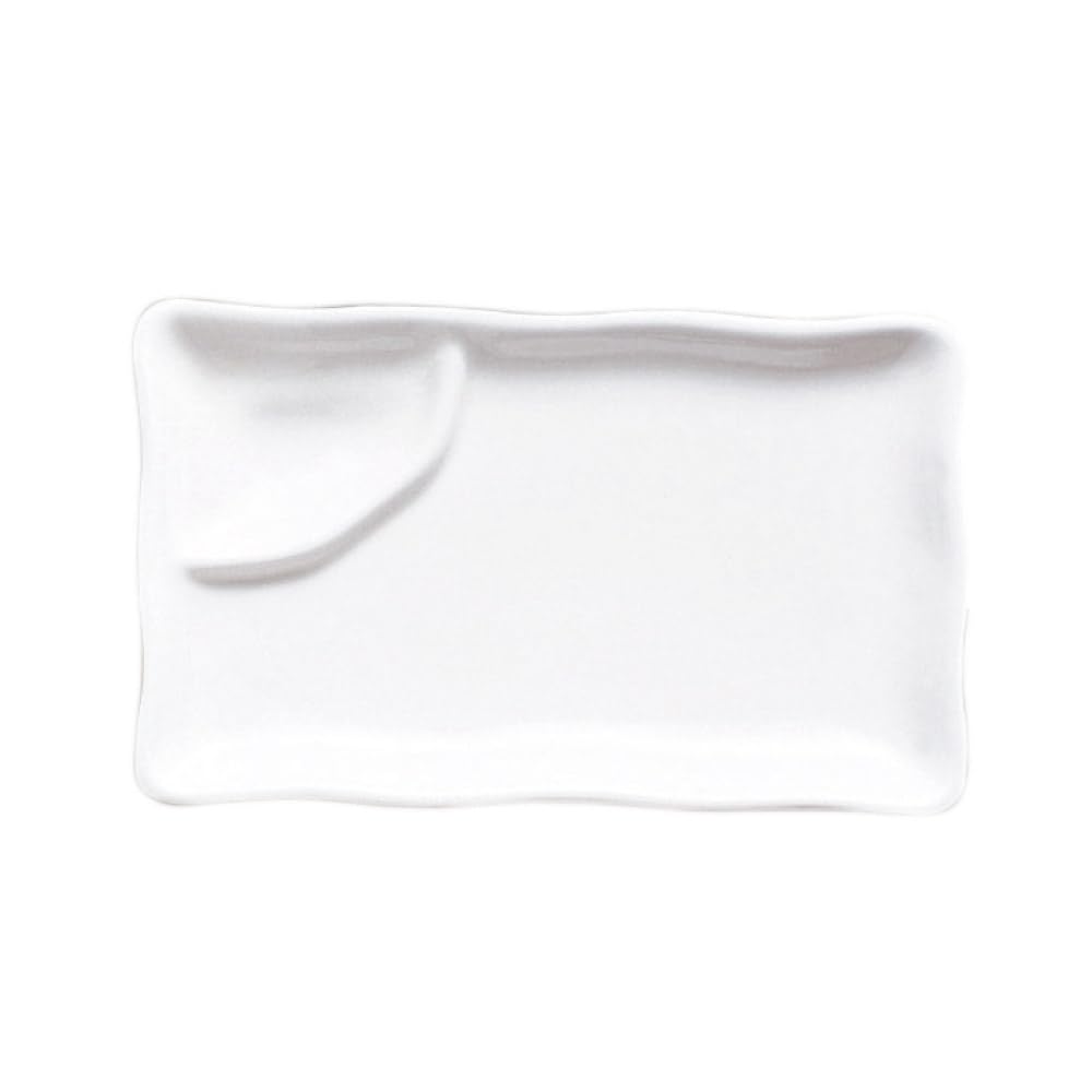 García de pou Assiette Rectangulaire - 1 Compartiment 25,5 Cm Blanc Porcelaine - 6 unités