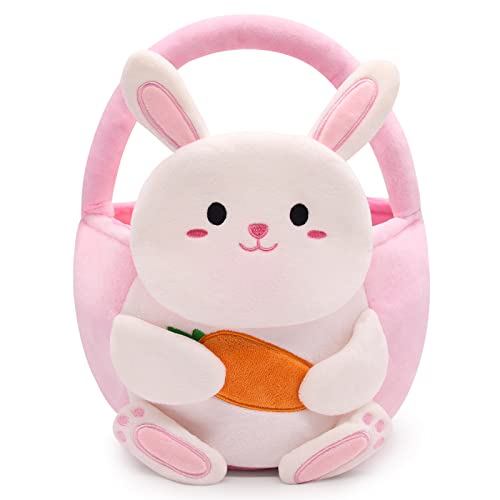 Desdfcer Osterkorb für Kinder, Osterkörbe mit Griff für Ostereierjagd, personalisierte Osterkorb niedlich Ostern Dekoration Hase Taschen, Ostern Thema Party Favorit Ostergeschenke für Mädchen Jungen Cover