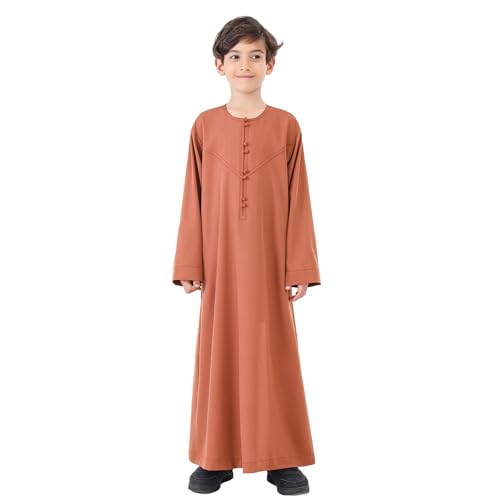 Robe jubba thobe pour garçon en tissu premium style qamis