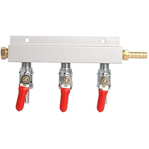 YaeBrew Gas Manifold, Beer Gas Distributor, Air Distributor CO2 Manifold - Splitter 5/16" Barb Fittings (3 Way) Cover