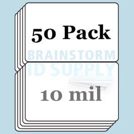 Brainstorm ID 10 mil Butterfly Pouch Laminates (50 Pack) - Credit Card Size (2.125 x 3.375 Inches), Gloss Finish, For Use with Teslin Paper