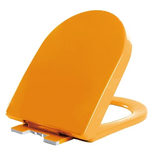 Abattant WC avec Frein de Chute et à Dégagement Rapide pour Salle Se Bain à Famille, Facile à Installer et à Nettoyer(Orange)