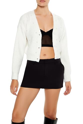 Forever 21 Women's Faux Pearl Cardigan Sweater