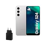Samsung Galaxy S24 y Cargador 45W, Teléfono Móvil con IA, Smartphone Android, 8 GB RAM, 256 GB Almacenamiento, Cámara 50MP, Batería Larga Duración, Gris Marble (Versión Española)