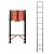 12.5 FT Telescoping Ladder, Carbon Steel Extension Multi-Purpose Collapsible Step Tool with 180 Degree Reversible Head, Anti-Slip Feet, 330lbs Capacity, Black for Home Roof RV Black