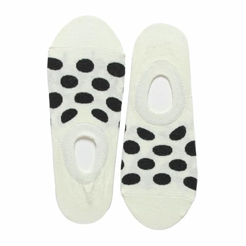 5 pairs - Creative polka dot shallow silicone non-slip summer thin cotton socks