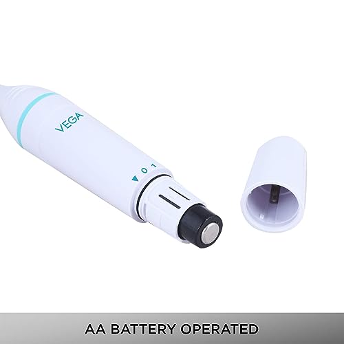 Vega Silk Touch Trimmer with Bikini Head, 2 sided Trimming Head with 2 Comb Attachement Battery Operated for Eyebrow, Underarms & Bikini Trimmer for Women, (VHBT-01) - Image 6