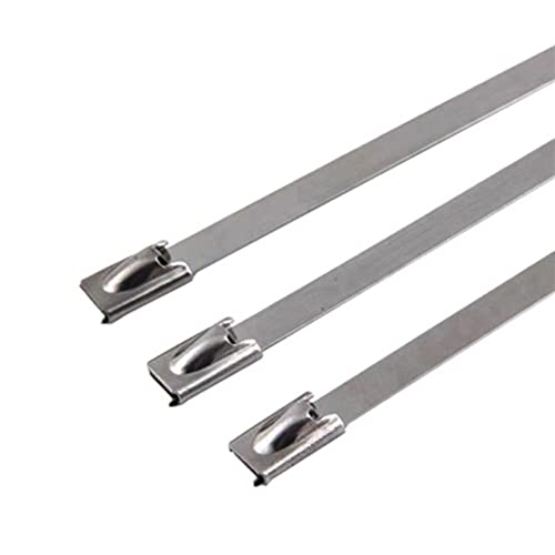 Fascette In Acciaio Inox 100pcs Cavo, Metallo Fascette Con Rolling Autobloccante Zip Ties, Metallo Fascette, Scarico Involucro Rivestiti Arresto Del Cavo Zip Ties, 316 Marine Grade Metallo Fascette