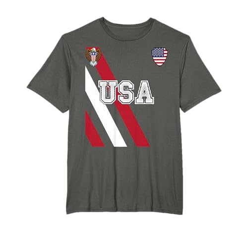 American Soccer Jersey USA Flag Football Ball July 4 Travel T-Shirt