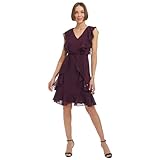 Tommy Hilfiger Flutter Sleeve V-Neck Chiffon Fit and Flare Dress Vestido Informal, 34 para Mujer