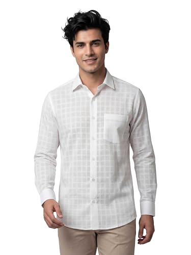 Chemise en coton blanc anti-chaleur à manches mi-longues coupe droite