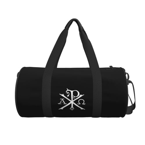 Chi Rho Alpha Christian Cross Flag Convertible Garment Bag with Shoulder Strap, Carry on Garment Duffel Bag for Men Women - Rolling Foldable for Travel Luggage Bags (Black)2