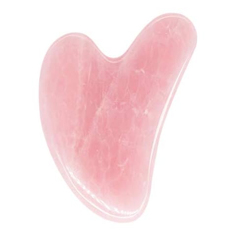 AOVIOANDY Gua Sha Massage Tool Rose Quartz Jade GuaSha Facial Tool, Gua-Sha Stone for Neck Body SPA Acupressure Scraping Massage Trigger Point Treatment Cover