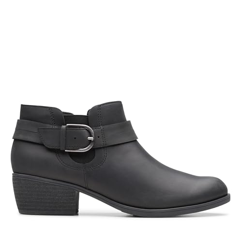Clarks Collection Women's Charlten Rae Ankle Boot, Black Oily Leather, 9.5 Medium US - image 2