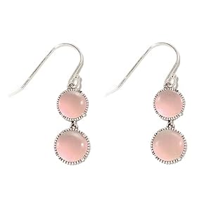 Bottled Up Designs Handmade Vintage Pink Double Take Earrings, Recycled Antique Pink Depression Glass, Sterling Silver, Eco Friendly, Made in USA, Birthday Gifts, Mothers Day, Women, Anniversary