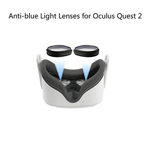Jilin Lentes VR anti-luz azul para óculos Oculus Quest 2 VR magnético, armação de lente azul com cli