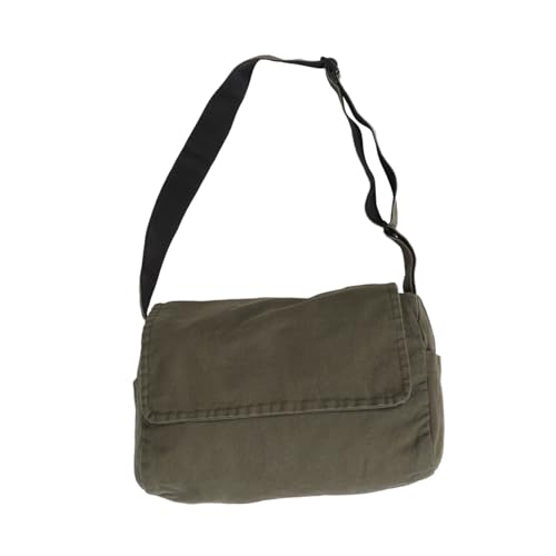 Sac en toile vert olive grand format pour école, université et voyage