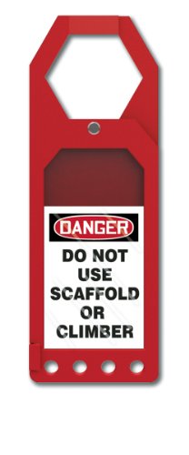 Accuform TSS902 Plastic Secure-Status Tag Holder, Default Legend Danger DO NOT USE Scaffold OR Climber, 10