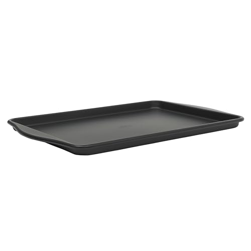 Oster Teston Nonstick Cookie Sheet, 18 x 13 Inch Carbon Steel Baking Pan, Matte Black...