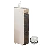 Eine badezimmerschrank. Schmaler, weißer Kunststoff, 3- und 4-stöckig, 1er-Pack(4 Tier)