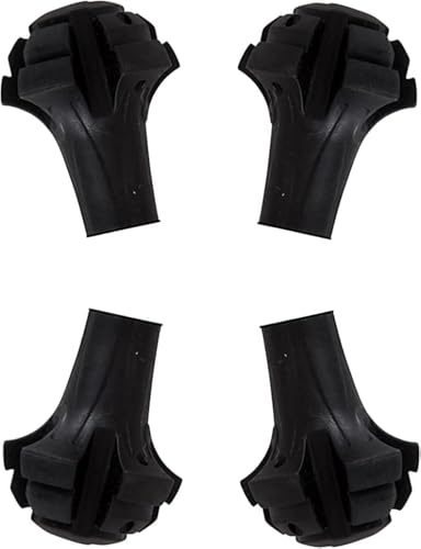 Round Wide Four Pack Hiking Poles Replacement Feet (Paws/Ferrules/Caps) - Extra Durable - Fits All...