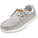 STQ Mens Casual Shoes with Arch Support Slip on Boat Sneakers for Knee Pain Relief Walking Footwear Mist Grey Size 11