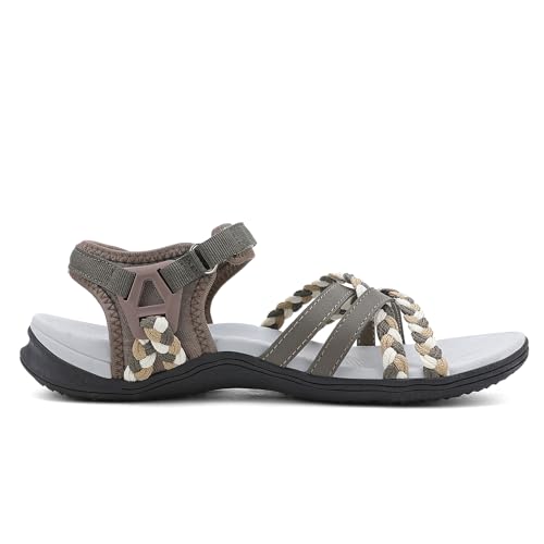 Image of UBFEN Womens Hiking Sandals Outdoor Comfortable Sport | Lightweight, Water Sandals, Adjustable Straps, Arch Support, Ideal for All-Day Wear, Beach, Vacation, Camping, Walking