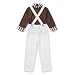 fun shack Boys Oompa Loompa Costume Kids Chocolate Factory Worker Dungarees Outfit - Large