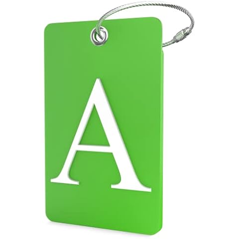 Shacke Luggage Tag Initial – Fully Bendable Tag w/Stainless Steel Loop (Letter A) Cover